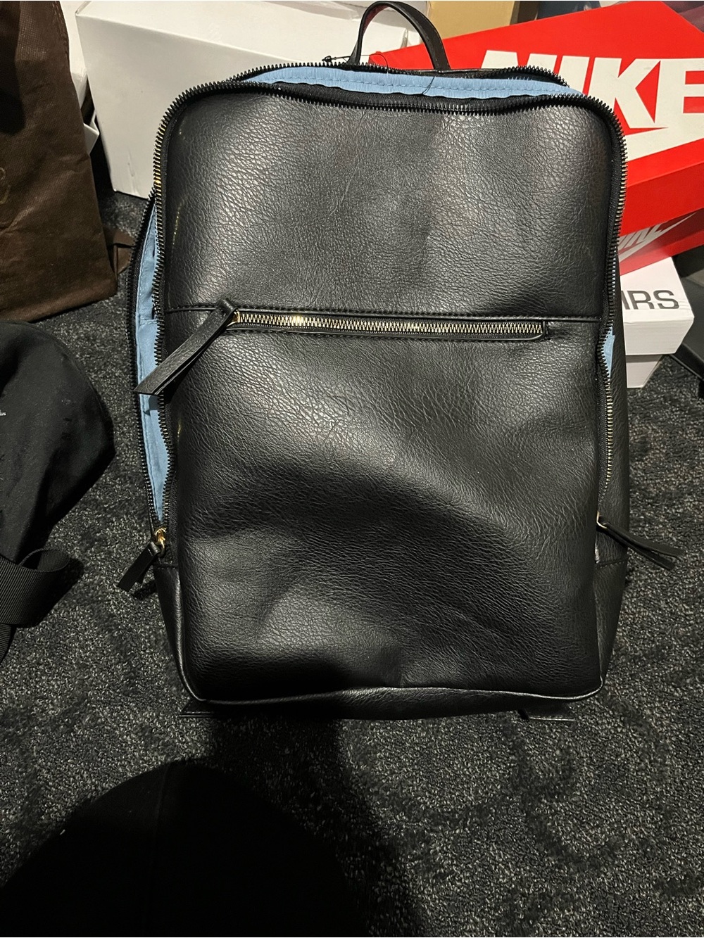Black Leather Backpack - Sleek Urban Carry